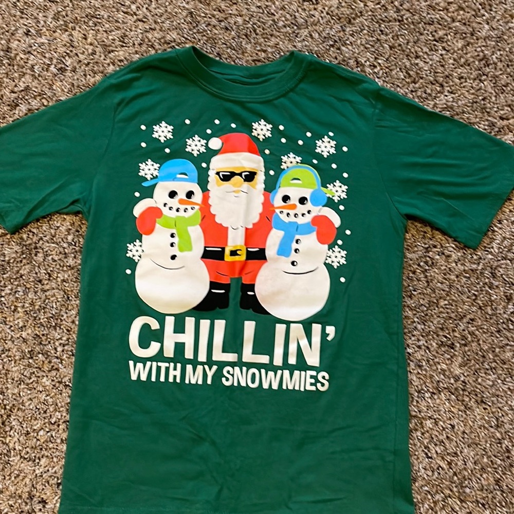 Boys holiday shirt 10/12 (L)